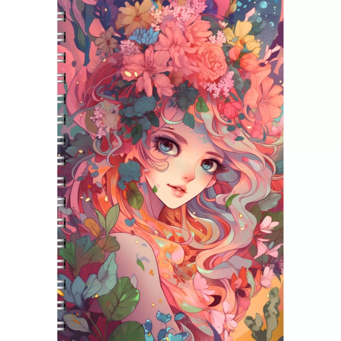 Тетрадь 96л. клетка "Нимфы" А4 обл.:мел.картон, выб.лак,блестки "Золото" Евроспираль. Бум.–оф.60г/м2