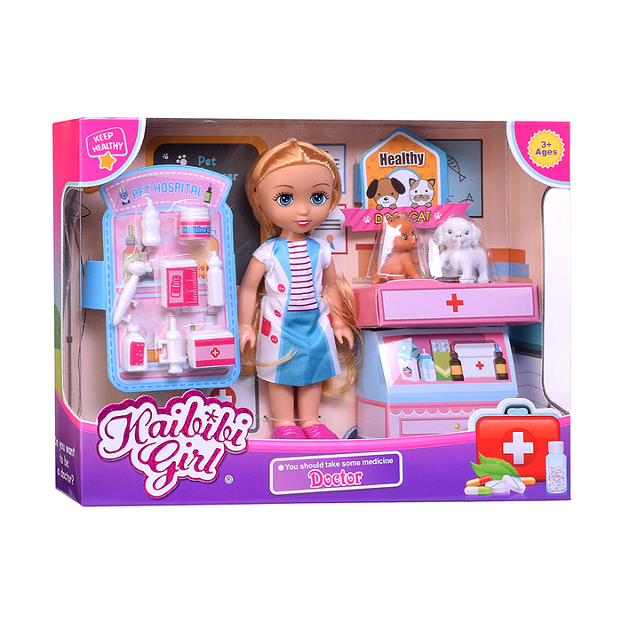 Фото к товару Кукла BLD378-1 "Ветеринар" с аксессуарами, в коробке Кукла BLD378-1 "Ветеринар" с аксессуарами, в коробке