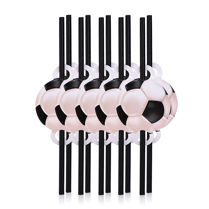 Фото к товару Набор посуды одноразовой 00-7495 "Футбольный мяч" трубочки (10 шт) Набор посуды одноразовой 00-7495 "Футбольный мяч" трубочки (10 шт)