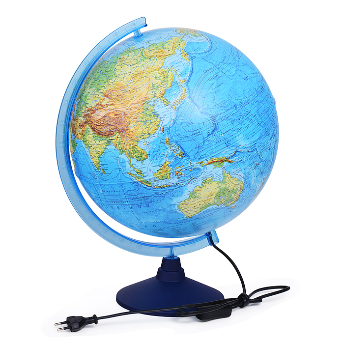 Фото к товару Глобус Земли физико-политический 320мм с подсветкой Классик Евро Глобус Земли физико-политический 320мм с подсветкой Классик Евро