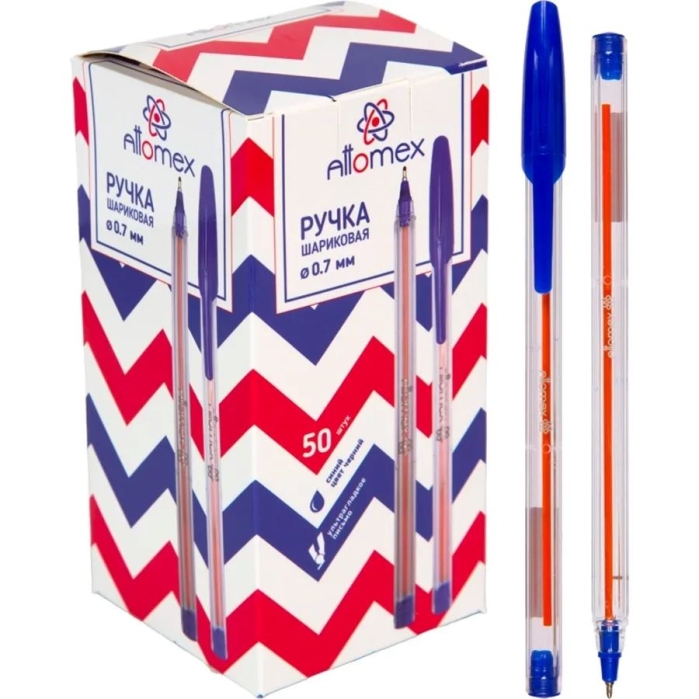 Ручка шариковая "Attomex" d=0,7 мм, ультра гладкое письмо, чернила на масляной основе, синяя