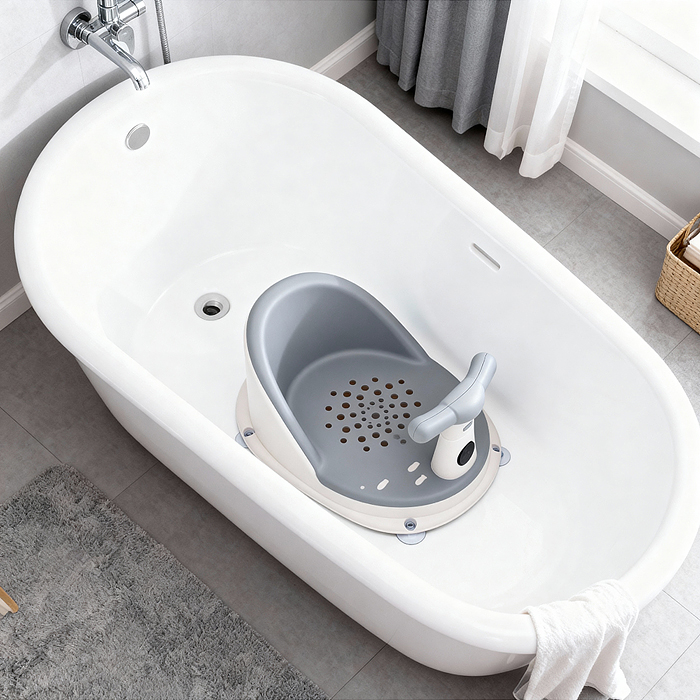 Фото к товару Детский стульчик - сиденье с термометром (серый) Детский стульчик - сиденье с термометром (серый)