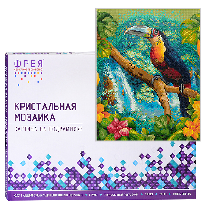 Кристальная (алмазная) мозаика на подрамнике 40х50 "У истока Амазонки" 