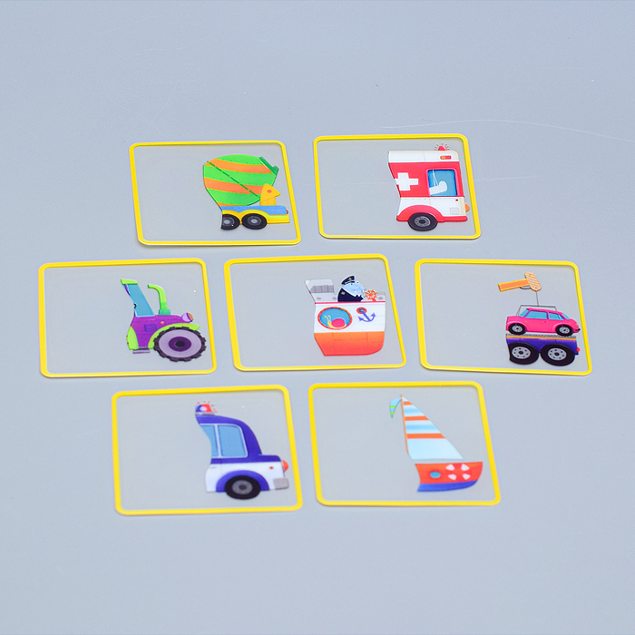 Фото к товару Пластиковое лото для малышей (нов) 3+ Машинки. Найди половинку Пластиковое лото для малышей (нов) 3+ Машинки. Найди половинку