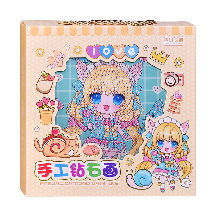 Мозаика алмазная 00-7606 "Мультяшная девочка" 17.7*17.7см