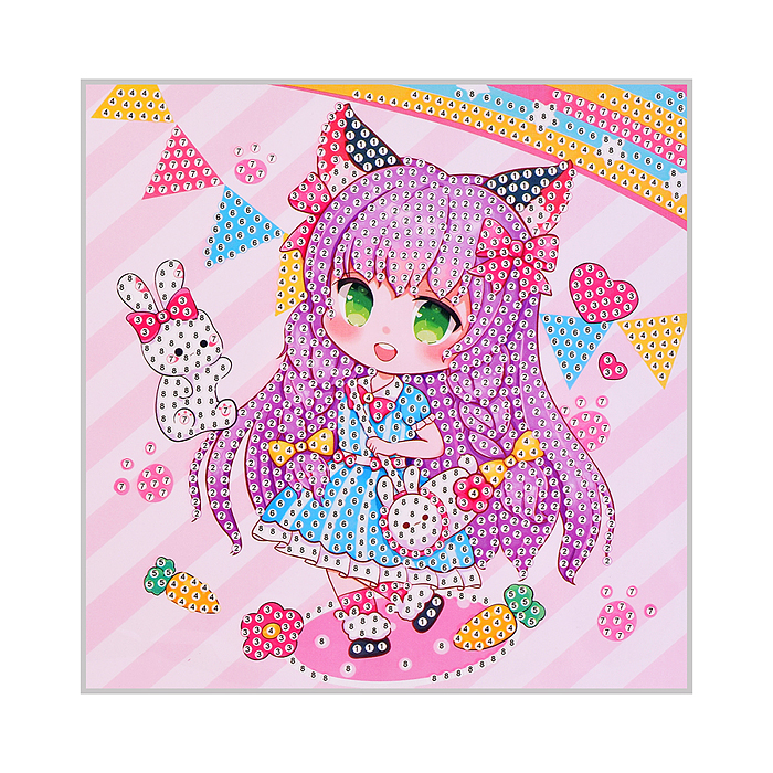 Мозаика алмазная 00-7606 "Мультяшная девочка" 17.7*17.7см