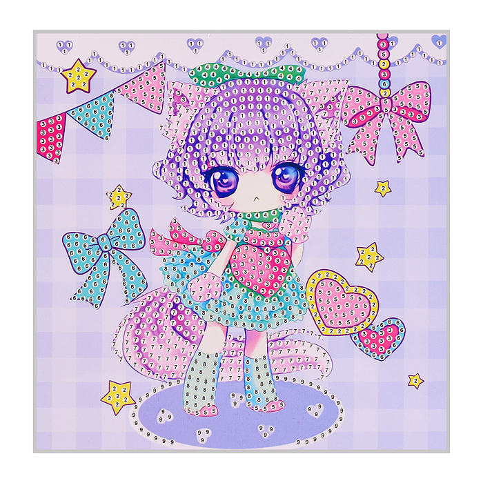 Мозаика алмазная 00-7606 "Мультяшная девочка" 17.7*17.7см