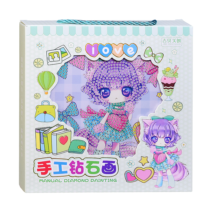 Мозаика алмазная 00-7606 "Мультяшная девочка" 17.7*17.7см