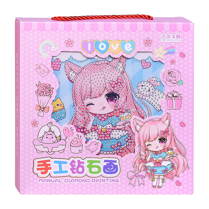 Мозаика алмазная 00-7606 "Мультяшная девочка" 17.7*17.7см