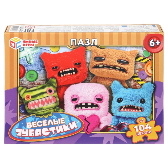 Пазлы 104 "Веселые зубастики"