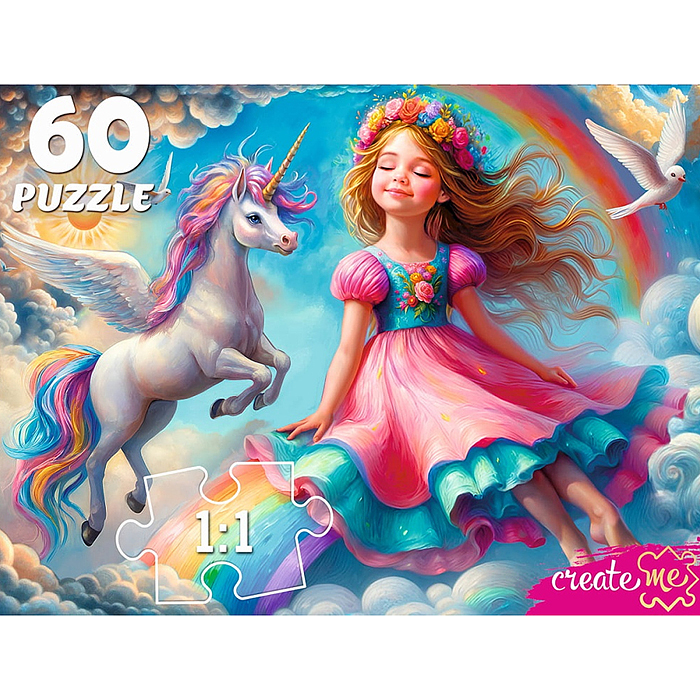 Пазлы 60 "Принцесса в волшебном мире"