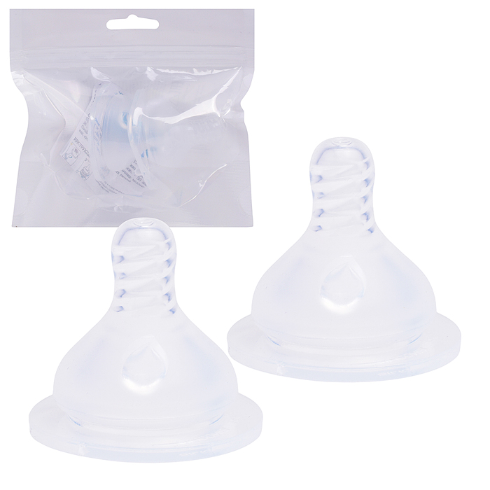 Комплект силиконовых сосок BABY FLOW + (широкое горло), размер L Комплект силиконовых сосок BABY FLOW + (широкое горло), размер L