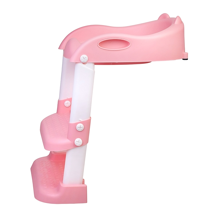 Фото к товару Детская накладка на унитаз со ступенькой (розовый) Детская накладка на унитаз со ступенькой (розовый)