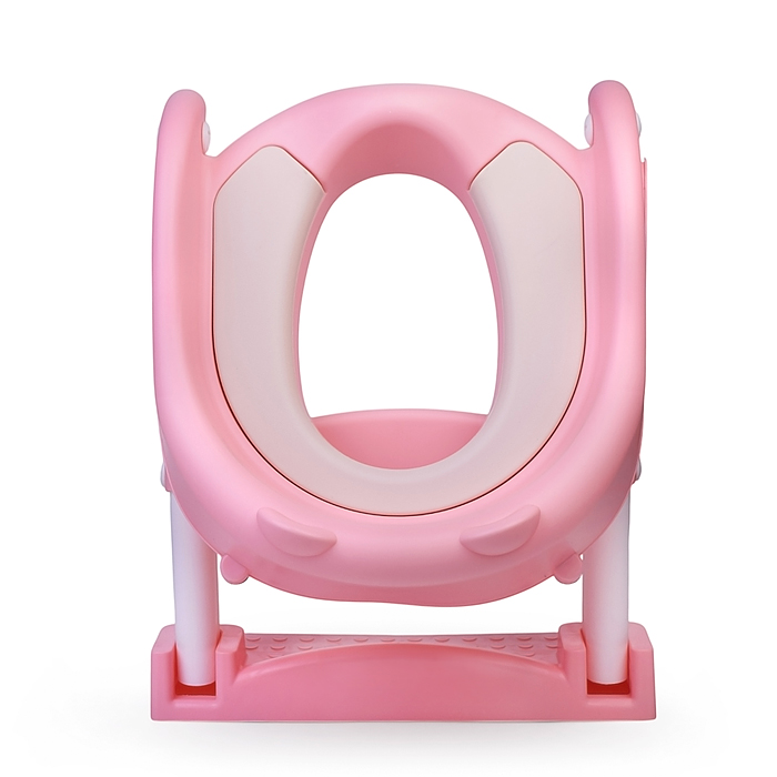 Фото к товару Детская накладка на унитаз со ступенькой (розовый) Детская накладка на унитаз со ступенькой (розовый)