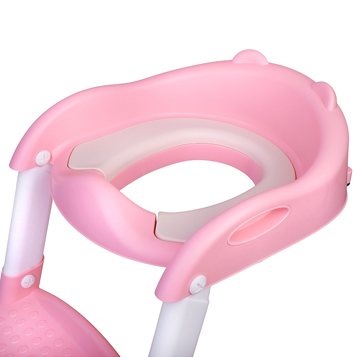 Фото к товару Детская накладка на унитаз со ступенькой (розовый) Детская накладка на унитаз со ступенькой (розовый)
