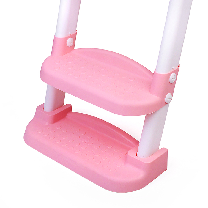 Фото к товару Детская накладка на унитаз со ступенькой (розовый) Детская накладка на унитаз со ступенькой (розовый)