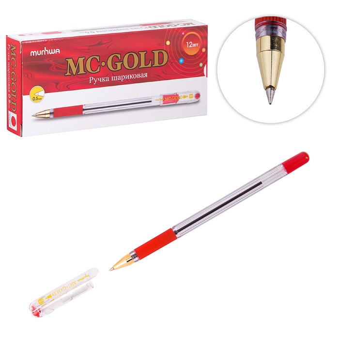 Ручка шариковая "MC Gold" красная, 0,5мм, грип Ручка шариковая "MC Gold" красная, 0,5мм, грип
