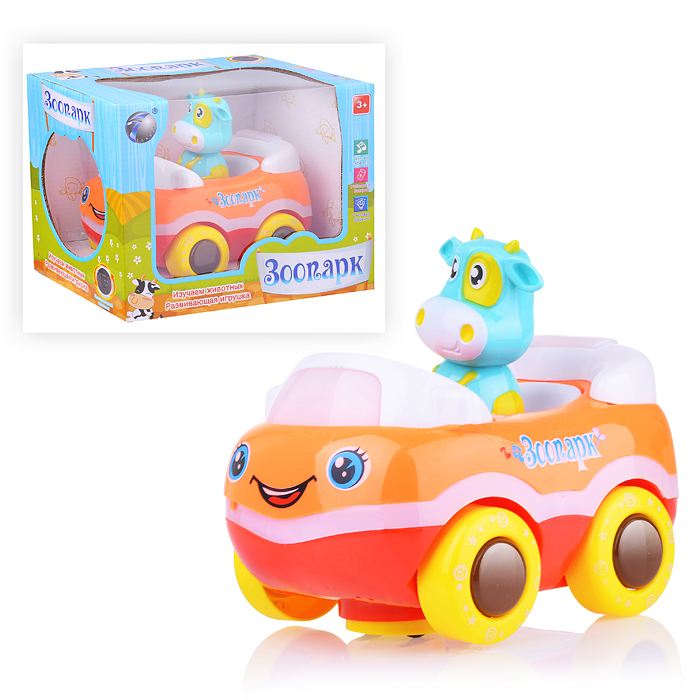 Машинка "Зоопарк" 588-1 на батарейках, в коробке (оранжевый) Машинка "Зоопарк" 588-1 на батарейках, в коробке (оранжевый)