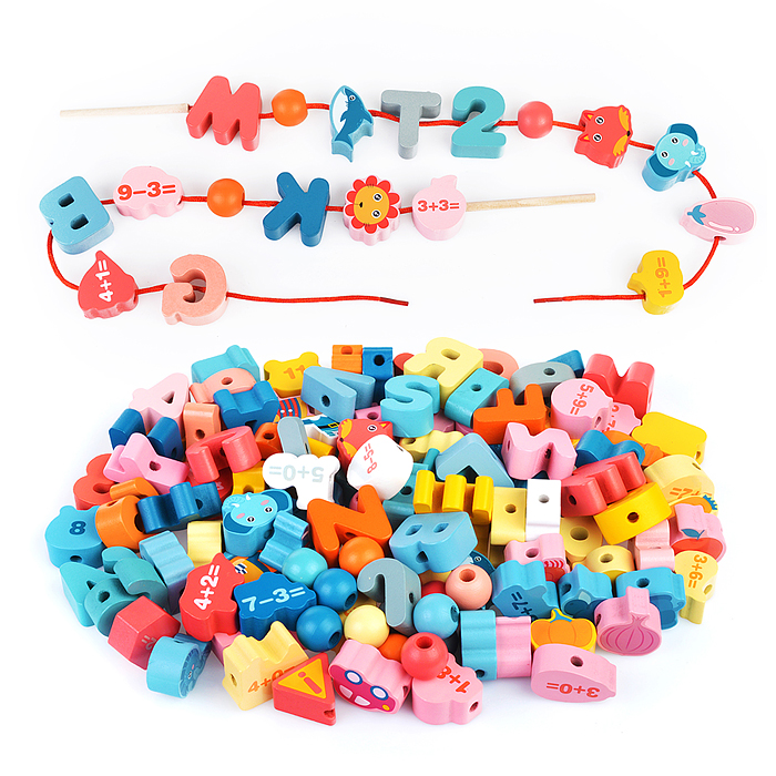 Шнуровка D1570 "Животные" Mix, 122 предмета в пакете