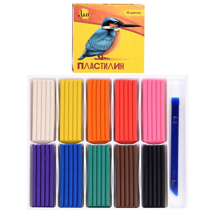 Пластилин классический 10цв. 200г. "Ярко" (в картонной упаковке) .