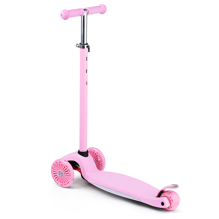Фото к товару Самокат 3-х колесный ROCKET,колеса PU со светом, ABEC 7, розовый Самокат 3-х колесный ROCKET,колеса PU со светом, ABEC 7, розовый