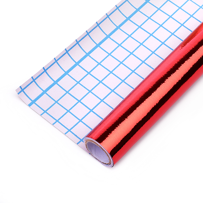 Пленка самоклеящаяся металлизированная 45x100 см, красная, BOPP с алюминиевым напылением 3