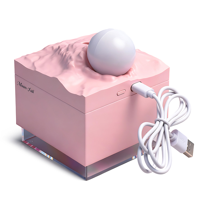 Светильник-увлажнитель JSQ-1 "Луна" цвет розовый, в коробке