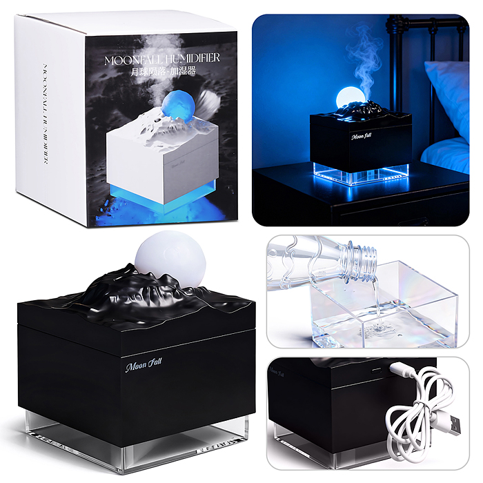 Светильник-увлажнитель JSQ-2 "Луна" цвет чёрный, в коробке Светильник-увлажнитель JSQ-2 "Луна" цвет чёрный, в коробке