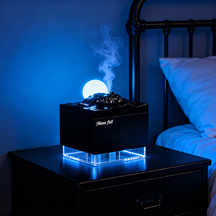 Светильник-увлажнитель JSQ-2 "Луна" цвет чёрный, в коробке