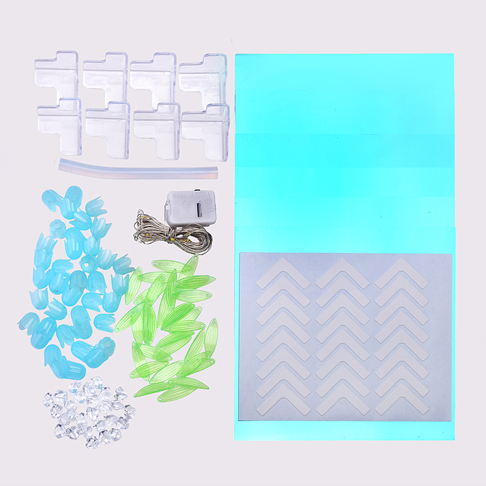 Фото к товару Набор для творчества-светильник XYD-04 "Куб" голубые тюльпаны, в пакете Набор для творчества-светильник XYD-04 "Куб" голубые тюльпаны, в пакете