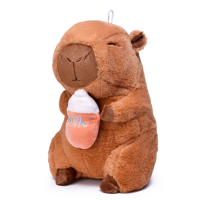 Мягкая игрушка М1592 "Капибара" с бутылочкой, 30 см. Мягкая игрушка М1592 "Капибара" с бутылочкой, 30 см.