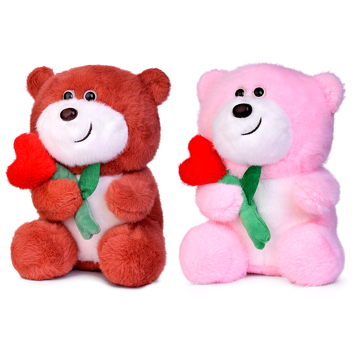 Мягкая игрушка М1646 "Медведь" с цветком,21 см. Мягкая игрушка М1646 "Медведь" с цветком,21 см.