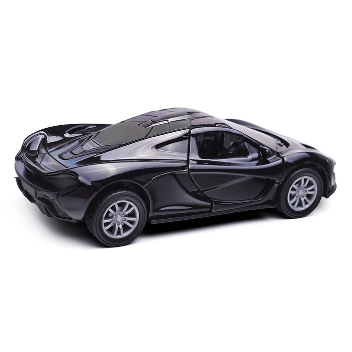 Чёрная инерционная машинка Спорт die-cast,1:32, открывающиеся двери 