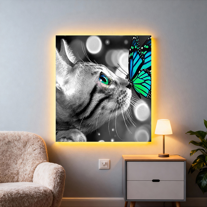 Мозаика алмазная MKA2020-46 "Неожиданность" (светится в темноте) 20*20см.