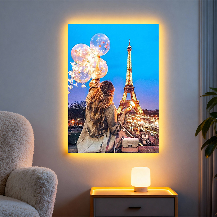 Фото к товару Мозаика алмазная MKA3020-140 "Париж" (с гирляндой) 20*30см. Мозаика алмазная MKA3020-140 "Париж" (с гирляндой) 20*30см.