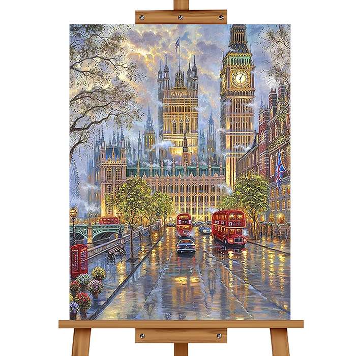 Фото к товару Мозаика алмазная MKA3020-142 "Лондон" (с гирляндой) 20*30см. Мозаика алмазная MKA3020-142 "Лондон" (с гирляндой) 20*30см.