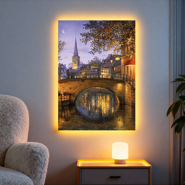 Фото к товару Мозаика алмазная MKA3020-141 "Сказочный вечер" (с гирляндой) 20*30см. Мозаика алмазная MKA3020-141 "Сказочный вечер" (с гирляндой) 20*30см.