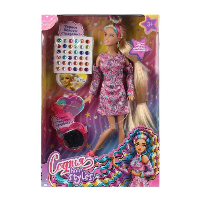 Кукла София 29 см (руки и ноги сгиб, акс,) в коробке