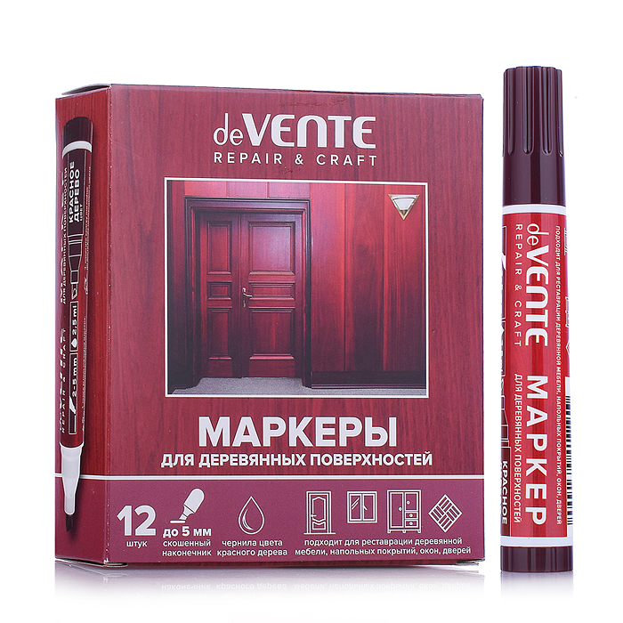 Маркер для деревянных поверхностей "Repair" круглый корпус, скошенный наконечник, ширина ли