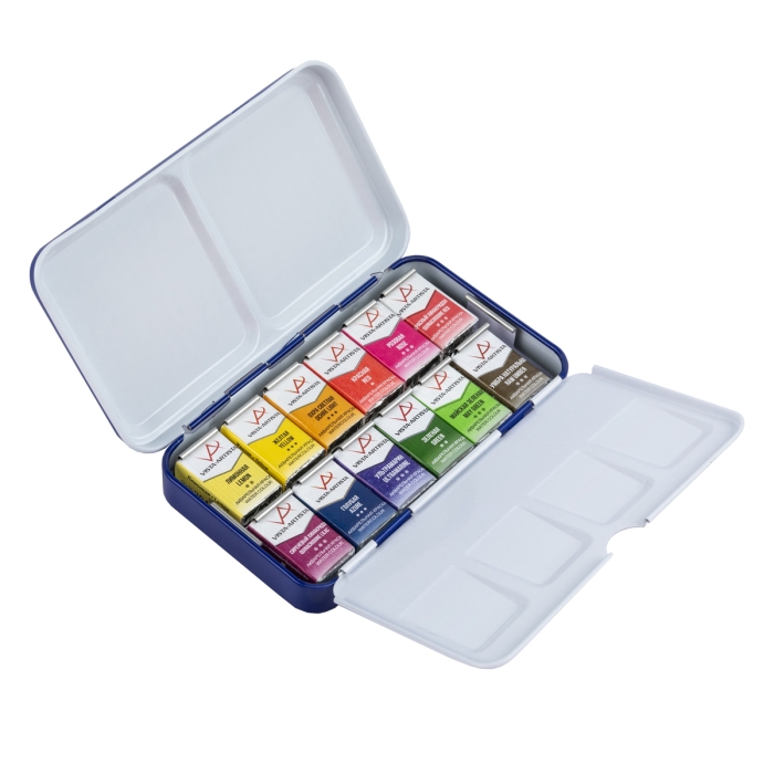 Фото к товару Краска акварель 12цв. художественная "Цветочная симфония" в метал. короб палитра Марии Барановской Краска акварель 12цв. художественная "Цветочная симфония" в метал. короб палитра Марии Барановской