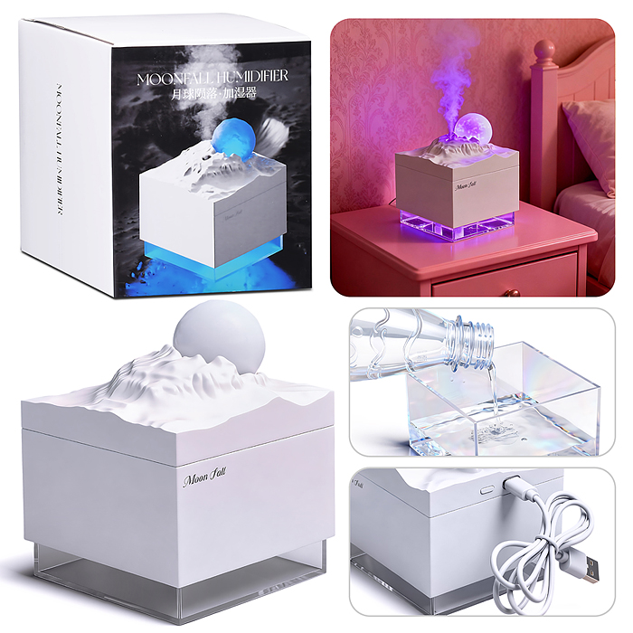 Светильник-увлажнитель JSQ-3 "Луна" цвет белый, в коробке Светильник-увлажнитель JSQ-3 "Луна" цвет белый, в коробке