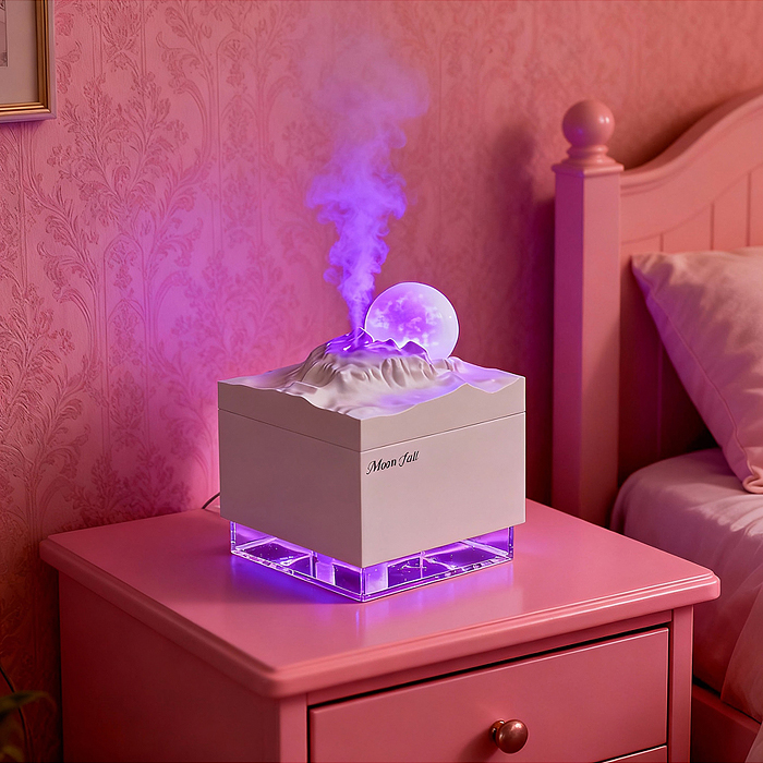 Фото к товару Светильник-увлажнитель JSQ-3 "Луна" цвет белый, в коробке Светильник-увлажнитель JSQ-3 "Луна" цвет белый, в коробке