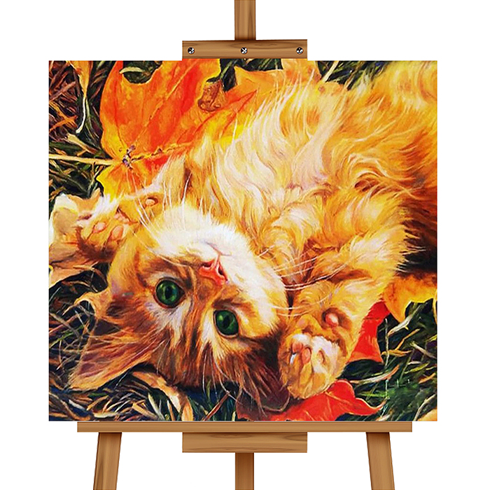 Фото к товару Мозаика алмазная MKA2020-54 "Рыжий котик" (с гирляндой) 20*20см. Мозаика алмазная MKA2020-54 "Рыжий котик" (с гирляндой) 20*20см.