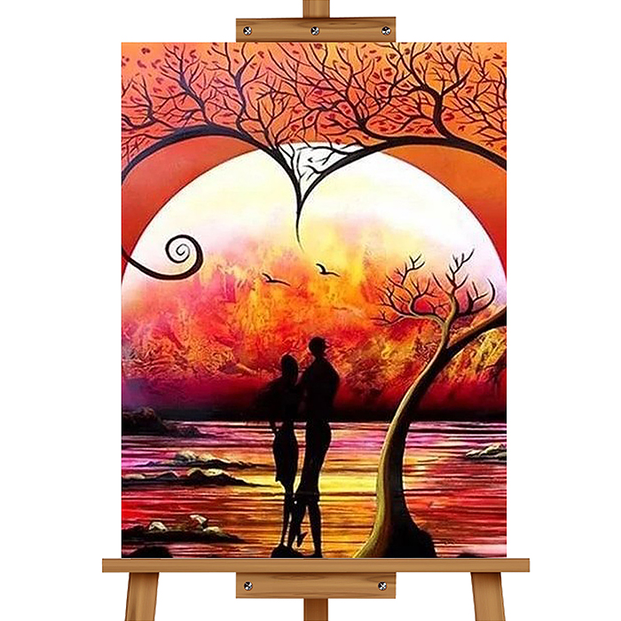 Фото к товару Мозаика алмазная MKA3020-138 "Закат" (с гирляндой) 20*30см. Мозаика алмазная MKA3020-138 "Закат" (с гирляндой) 20*30см.