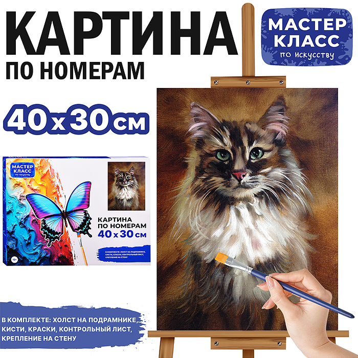 Картина по номерам MKR4030-86 "Сибирская кошка" 40*30 см. Картина по номерам MKR4030-86 "Сибирская кошка" 40*30 см.