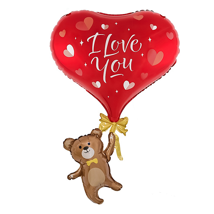Шар (33''/84 см) Фигура, Мишка с сердцем, 1 шт. в уп. Шар (33''/84 см) Фигура, Мишка с сердцем, 1 шт. в уп.