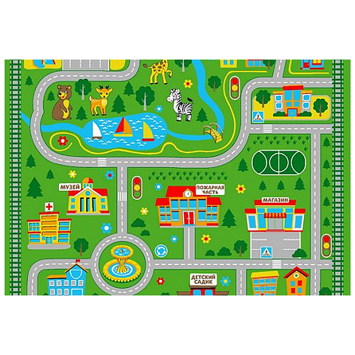 Карпет "Город" дет. 2х2,5 прямоугольный, зеленый, тафтинговое покрытие Карпет "Город" дет. 2х2,5 прямоугольный, зеленый, тафтинговое покрытие