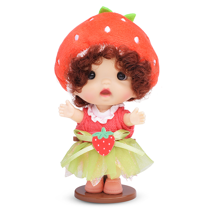 Фото к товару Виниловая кукла Baby Cute Flower с подставкой, 10 см "Клубника" Виниловая кукла Baby Cute Flower с подставкой, 10 см "Клубника"
