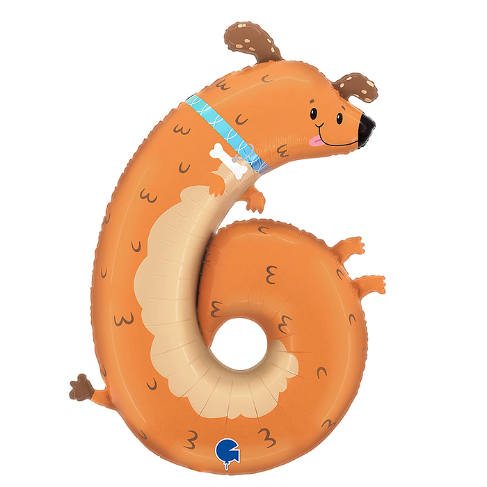 Шар (35''/89 см) Цифра, 6 Щенок, 1 шт. в уп. Шар (35''/89 см) Цифра, 6 Щенок, 1 шт. в уп.