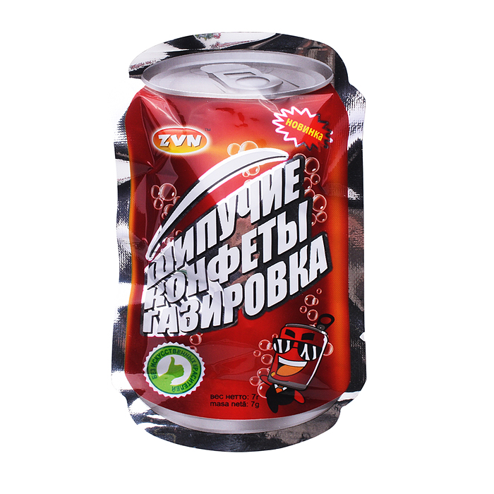 Шипучие конфеты "Газировка" со вкусом апельсина, колы, лимона 7г*30шт